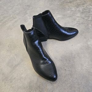 Black Snake Skin Booties